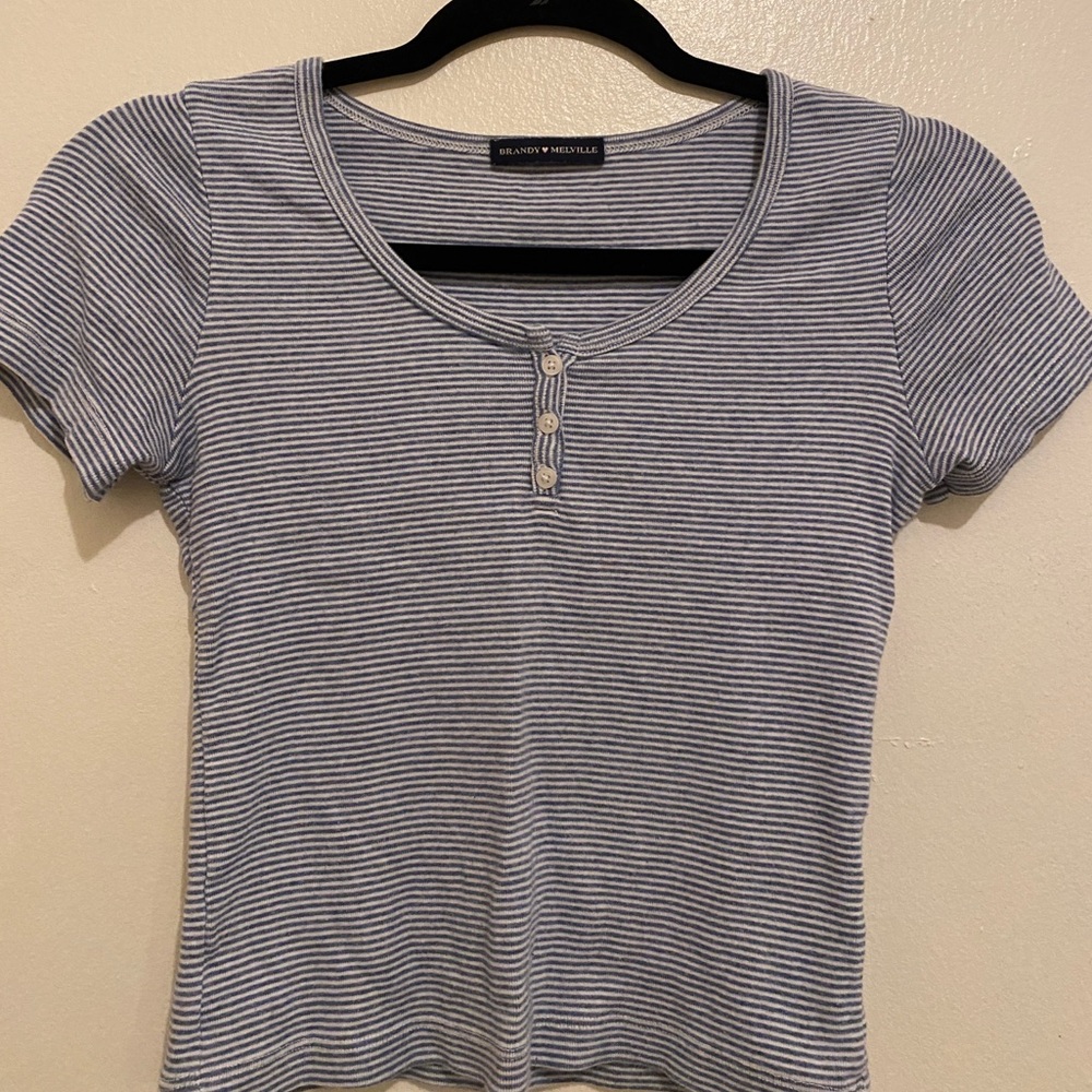 Blue-White Stripes Brandy Melville T-Shirt